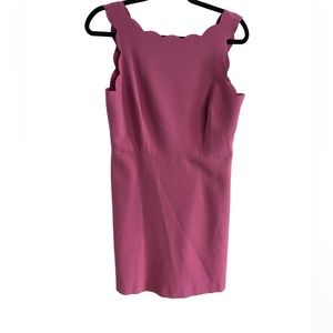 LOFT Magenta Scalloped Dress